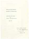 Annual Report- Department of Communications Development Plan Report - 1987 by Prairie View A&M University