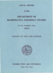 Annual Report - Department Of Mathematics, Freshman Studies- 1978- 79