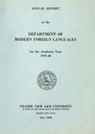 Annual Report- Department of Modern Foreign Language - July 1980 by Prairie View A&M University