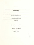 Annual Report - Department Of Chemistry- 1973