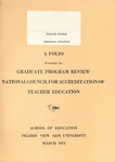 NCATE Report March 1974 - Graduate Program Review by Prairie View A&M University