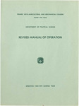 Department of Political Science Revised Manual Of Operation - 1969-70