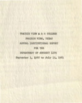 Annual Institutional Report For The Department Of Student Life - September 1960 - July 1961 by Prairie View A&M University