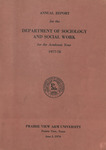 Annual Report - Department of Sociology and Social Work 1977-1978