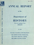 Annual Report of The Department of History 1972-73