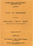 Athletic Club Honoring William J. "Billy" Nicks by Prairie View A&M University