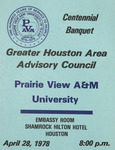 Centennial Banquet Prairie View A. and M. University Resource Data - April 1978