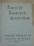Faculty Research Activities- April 1960