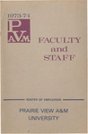 Faculty & Staff Roster - 1973-74
