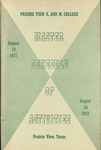 Master Schedule Of Activities - Sep 1949- May 1950