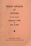Master Schedule Of Activities - Sep 1968- May 1969