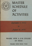 Master Schedule Of Activities - Sep 1970 - August 1971