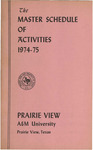 Master Schedule Of Activities - 1974- 75
