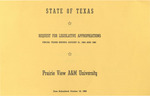 Fiscal Years Request For Legislative Appropriations - August 1984-85 by Prairie View A&M University