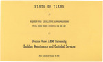 Fiscal Years Legislative Appropriations- August 1986- 1987 by Prairie View A&M University