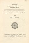 Announcement Graduate Study- The School Year 1937-39