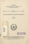 Announcement Graduate Study- The School Year 1943-44